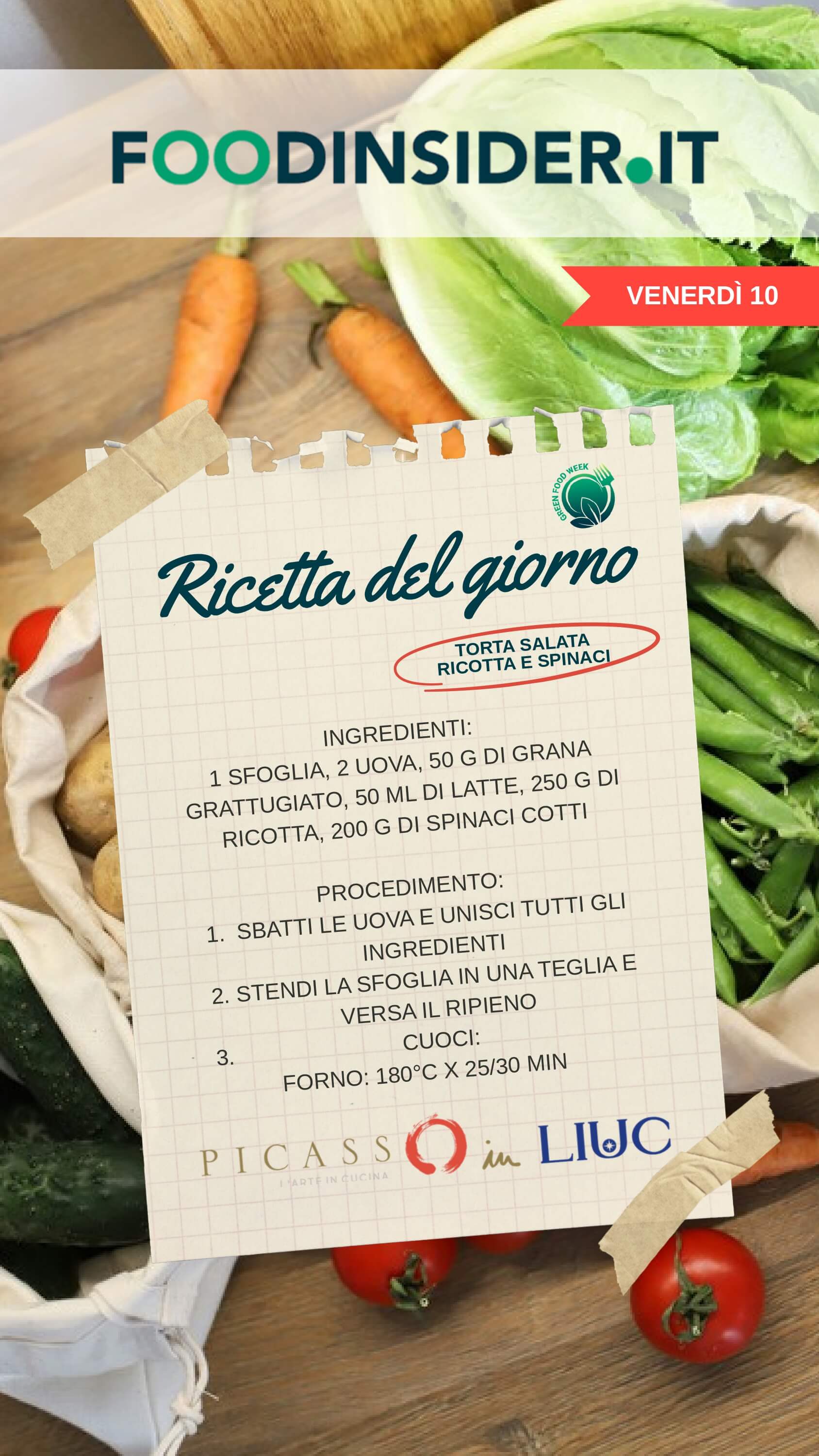 Torta salata ricotta e spinaci